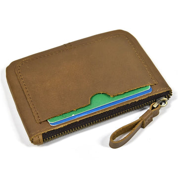 Xajzpa Genuine Leather Little Purse Cowhide Short Purse for coins credit cards portable coin wallet small coin purse